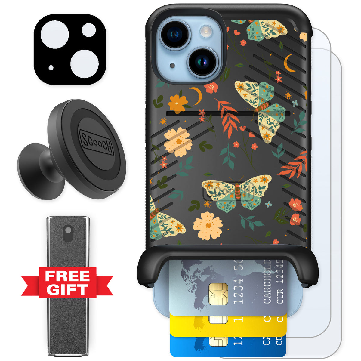 Scooch Wingmate Boho Nights for iPhone 14 — Defender Bundle