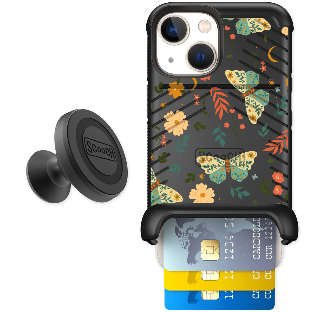 Scooch Wingmate Boho Nights for iPhone 13 mini — Starter Bundle