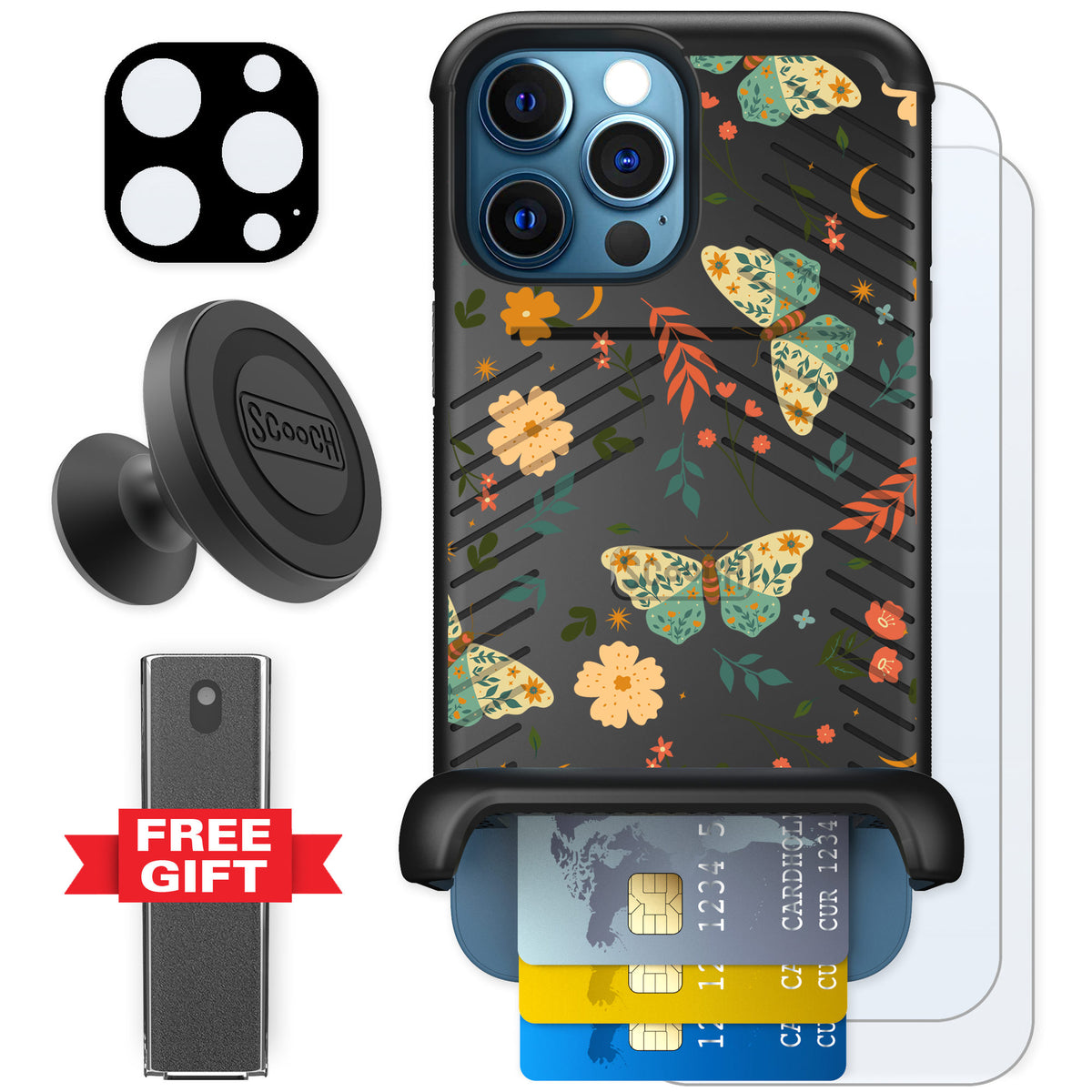 Scooch Wingmate Boho Nights for iPhone 12 Pro Max — Defender Bundle