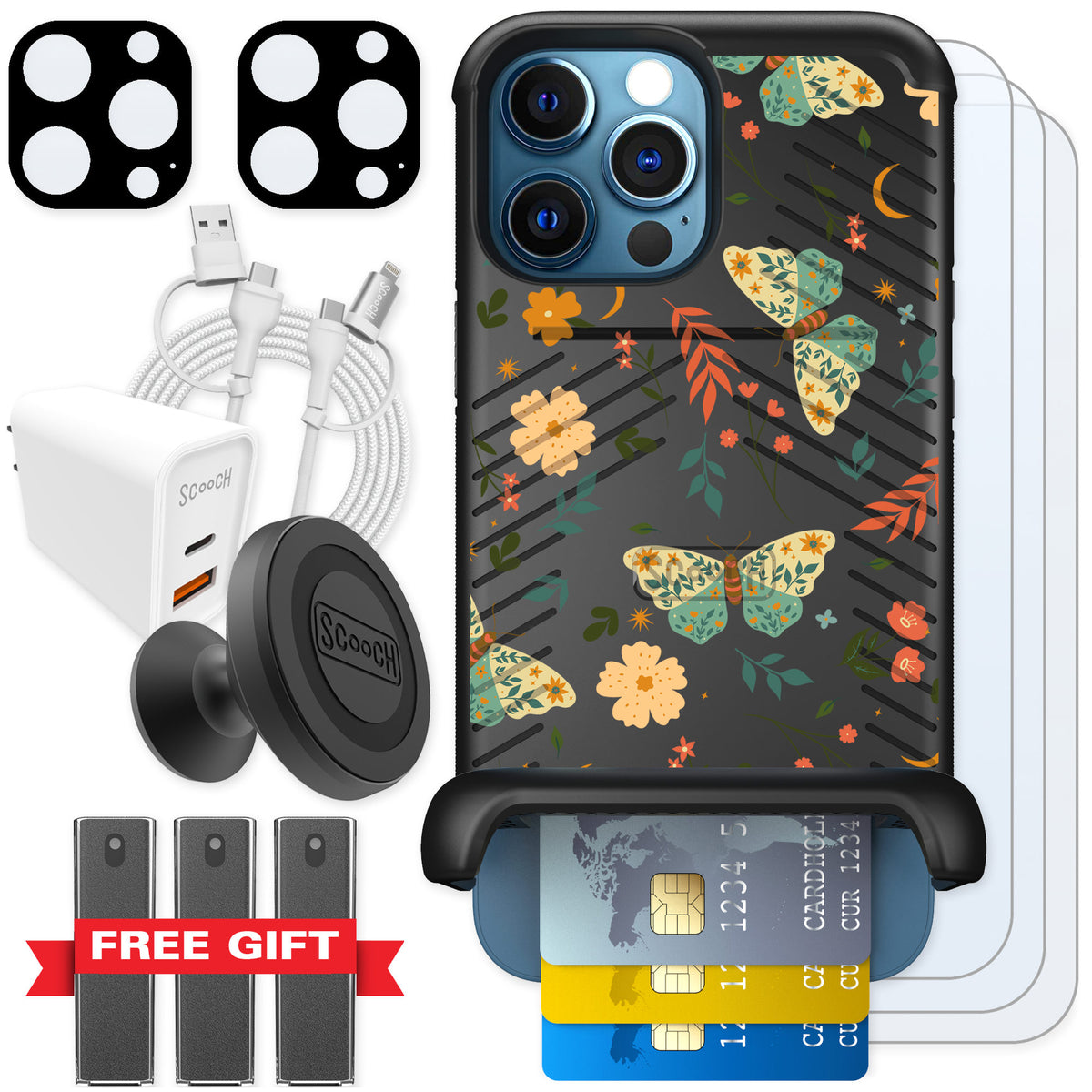 Scooch Wingmate Boho Nights for iPhone 12 Pro Max — Ultimate Bundle
