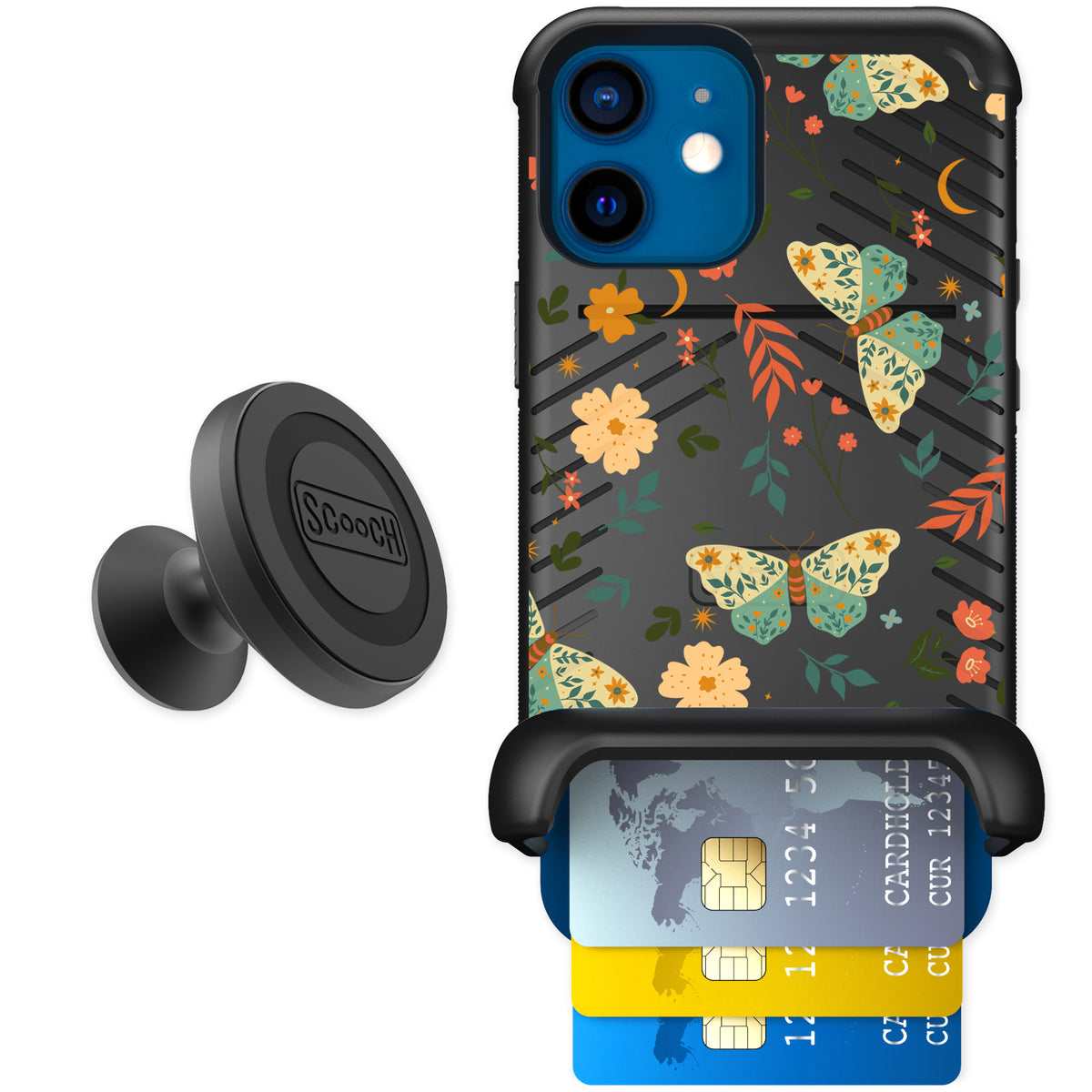Scooch Wingmate Boho Nights for iPhone 12 mini — Starter Bundle