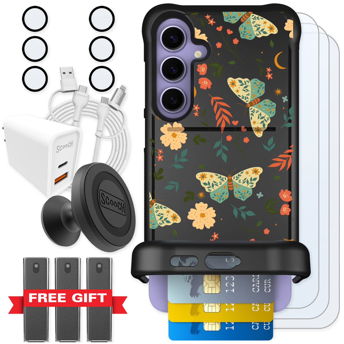 Scooch Wingmate Boho Nights for Galaxy S24+ — Ultimate Bundle