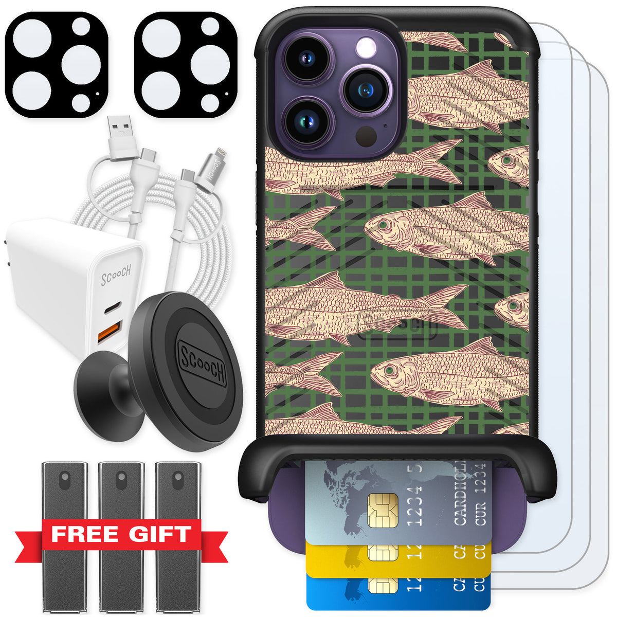 Scooch Wingmate Fresh Catch for iPhone 14 Pro Max — Ultimate Bundle