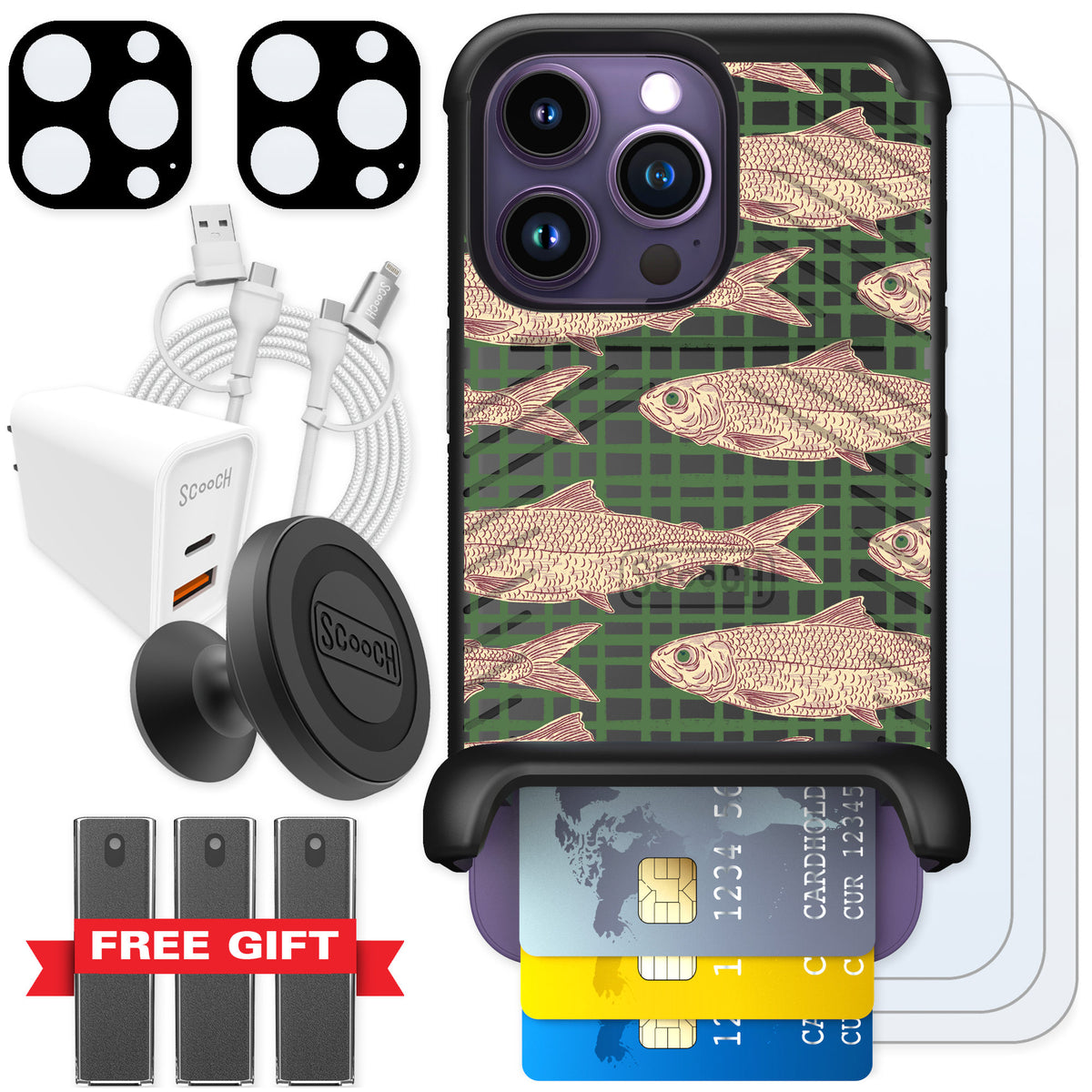 Scooch Wingmate Fresh Catch for iPhone 14 Pro — Ultimate Bundle