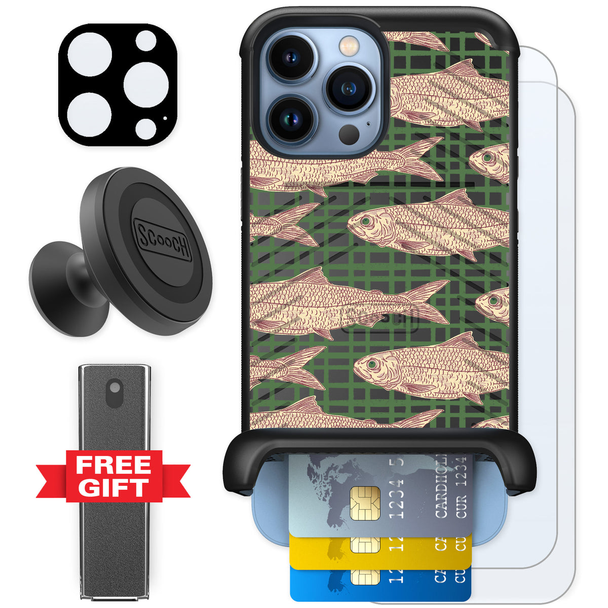 Scooch Wingmate Fresh Catch for iPhone 13 Pro Max — Defender Bundle
