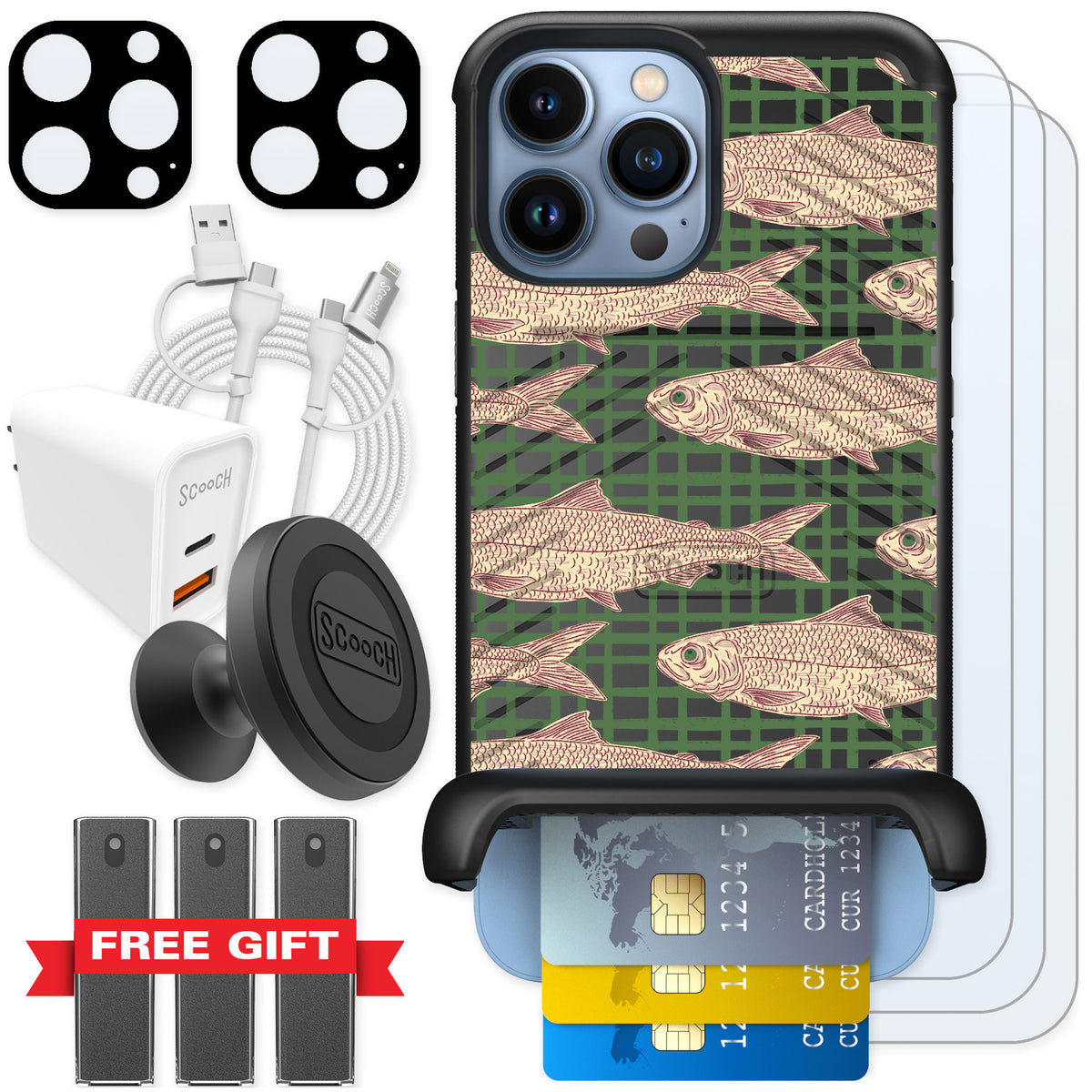 Scooch Wingmate Fresh Catch for iPhone 13 Pro Max — Ultimate Bundle