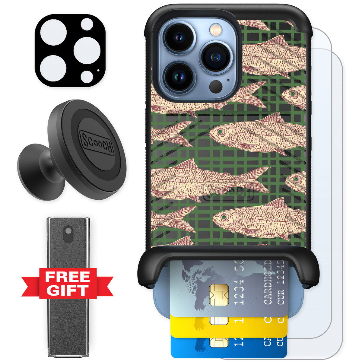 Scooch Wingmate Fresh Catch for iPhone 13 Pro — Defender Bundle