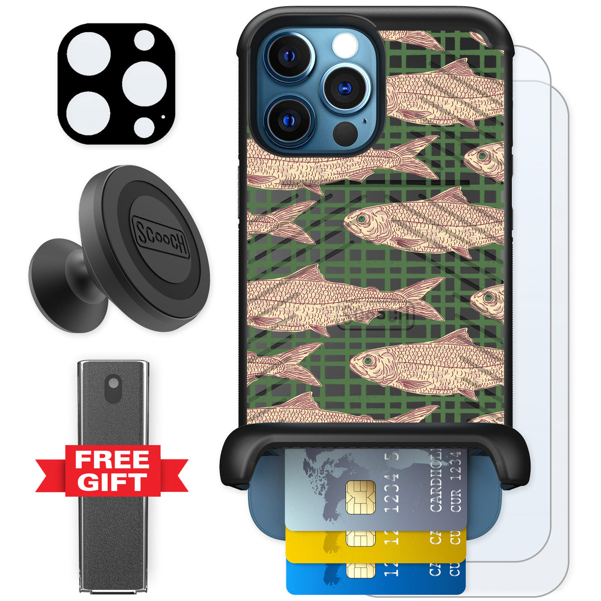 Scooch Wingmate Fresh Catch for iPhone 12 Pro — Defender Bundle