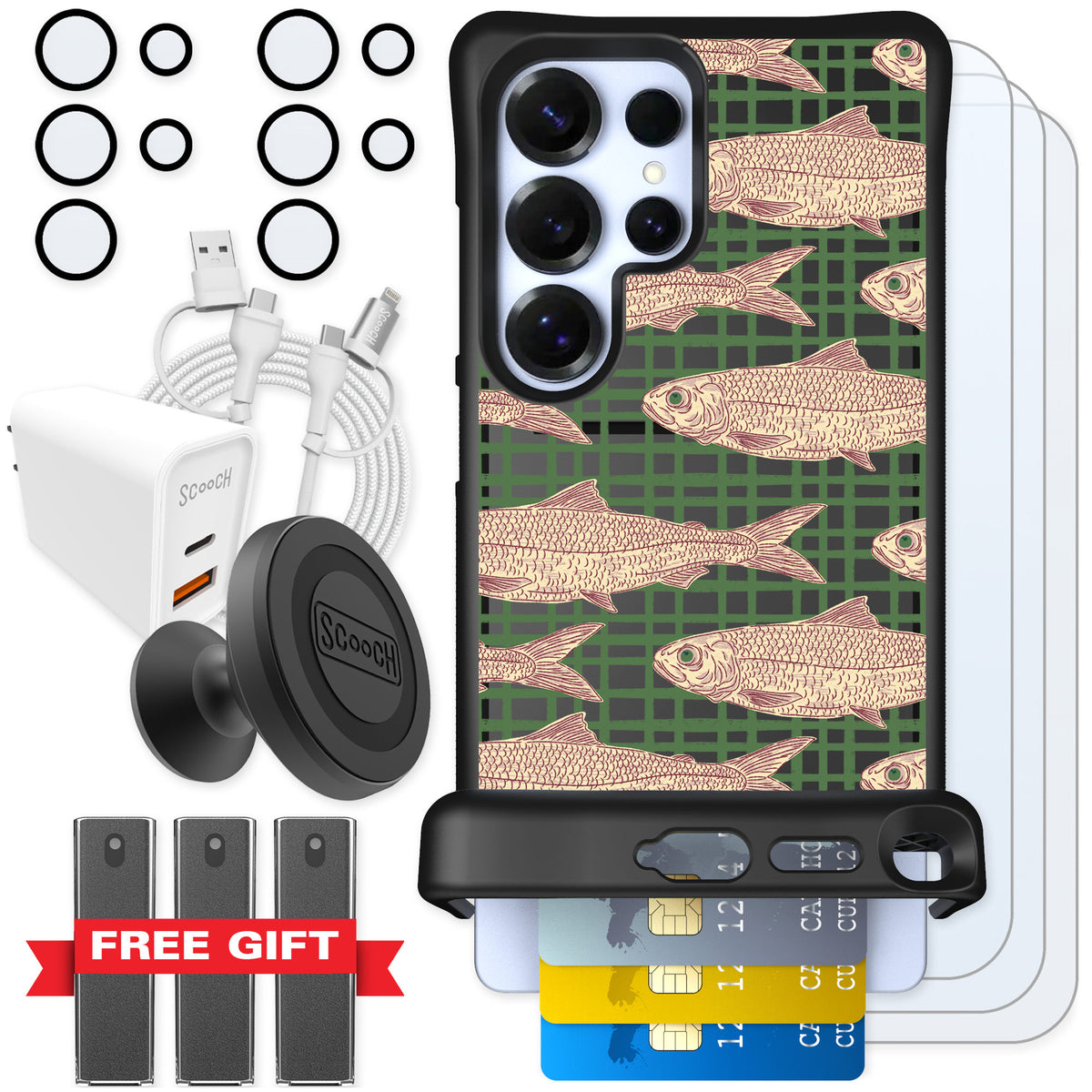 Scooch Wingmate Fresh Catch for Galaxy S25 Ultra — Ultimate Bundle