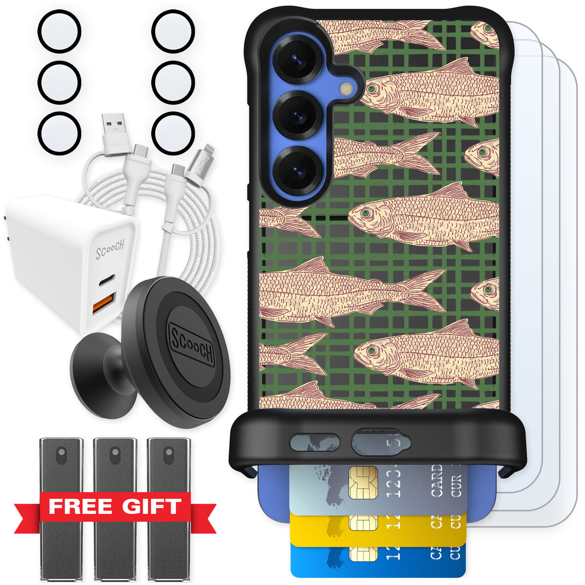 Scooch Wingmate Fresh Catch for Galaxy S25+ — Ultimate Bundle