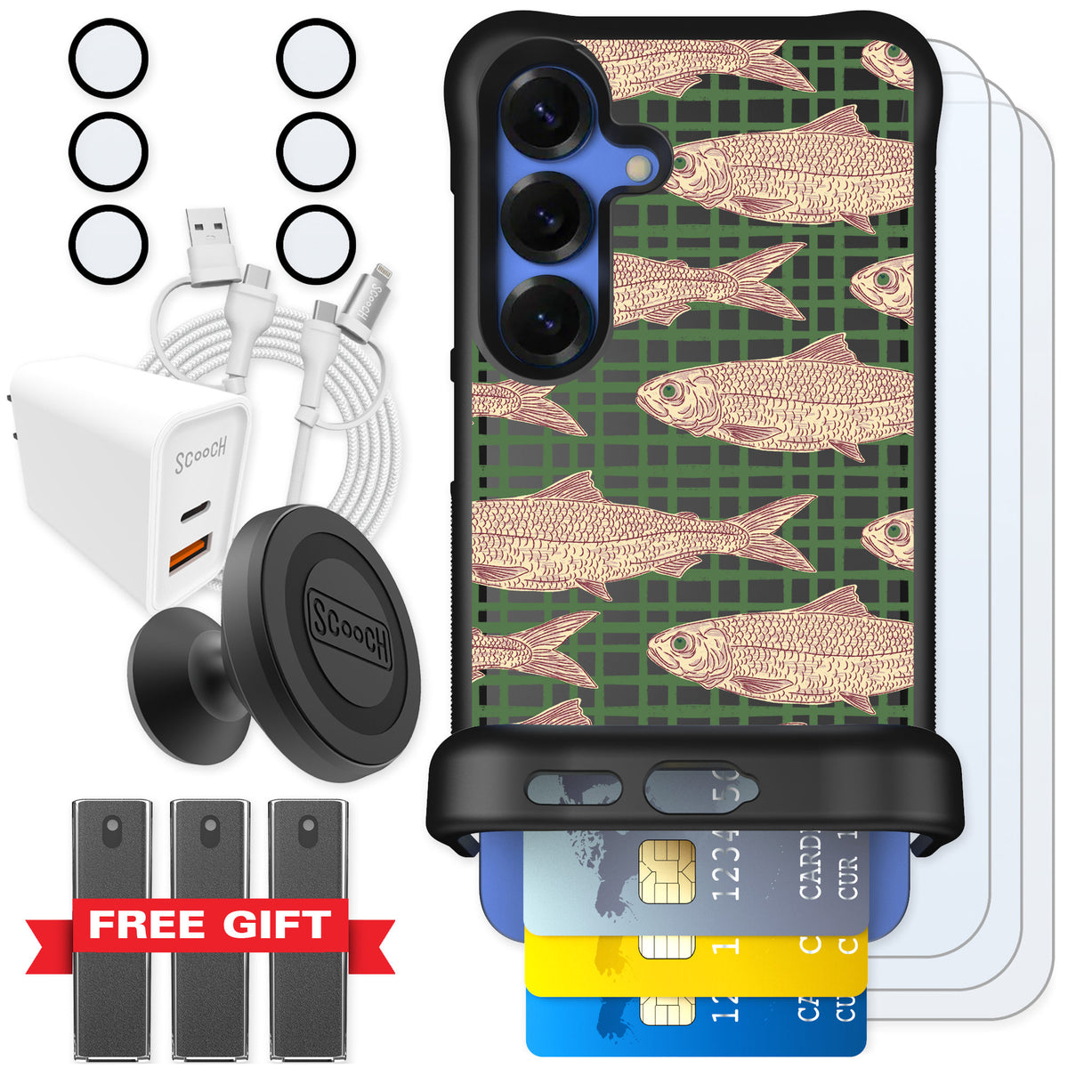 Scooch Wingmate Fresh Catch for Galaxy S25 — Ultimate Bundle