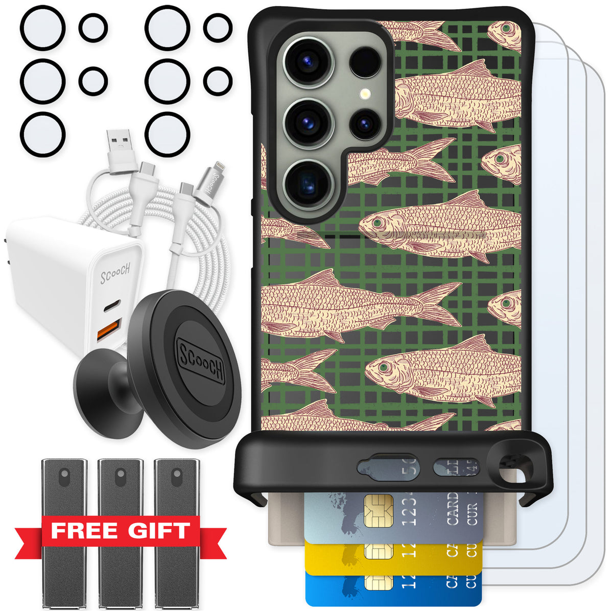 Scooch Wingmate Fresh Catch for Galaxy S24 Ultra — Ultimate Bundle