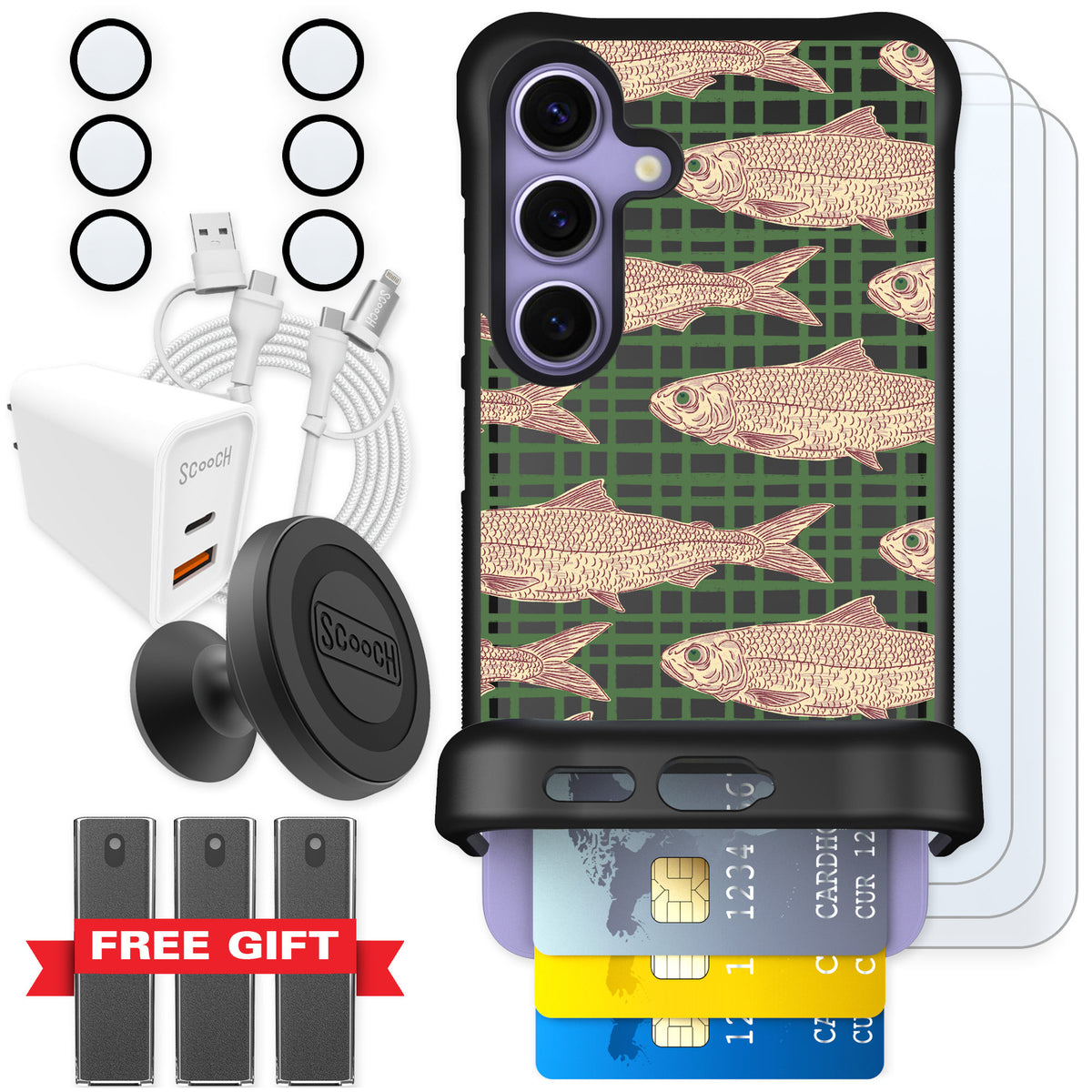 Scooch Wingmate Fresh Catch for Galaxy S24 — Ultimate Bundle