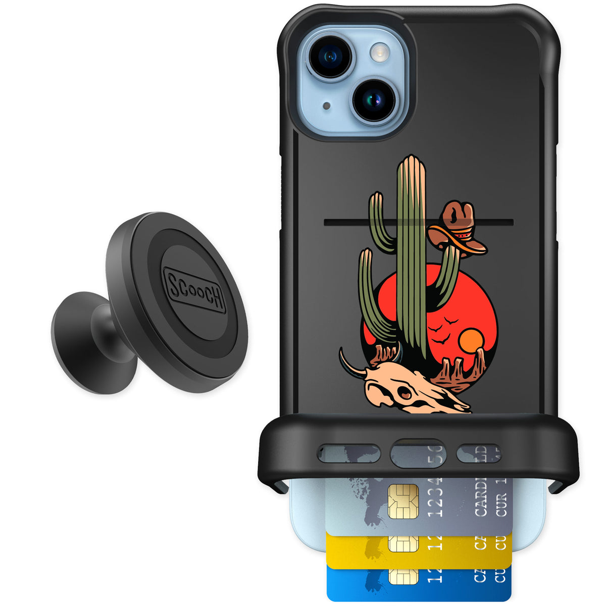 Scooch Wingmate Cactus Flash for iPhone 15 Plus — Starter Bundle