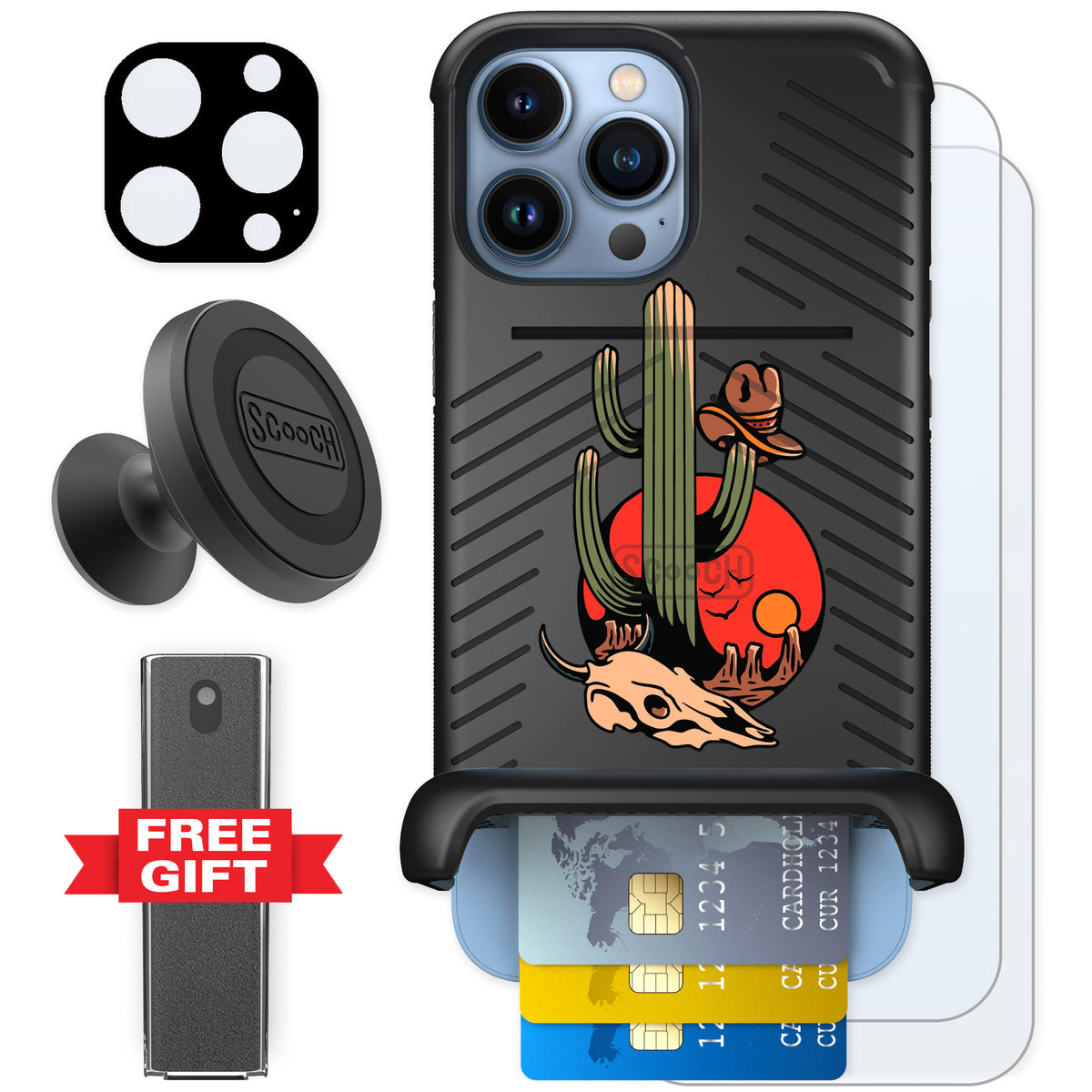 Scooch Wingmate Cactus Flash for iPhone 13 Pro Max — Defender Bundle