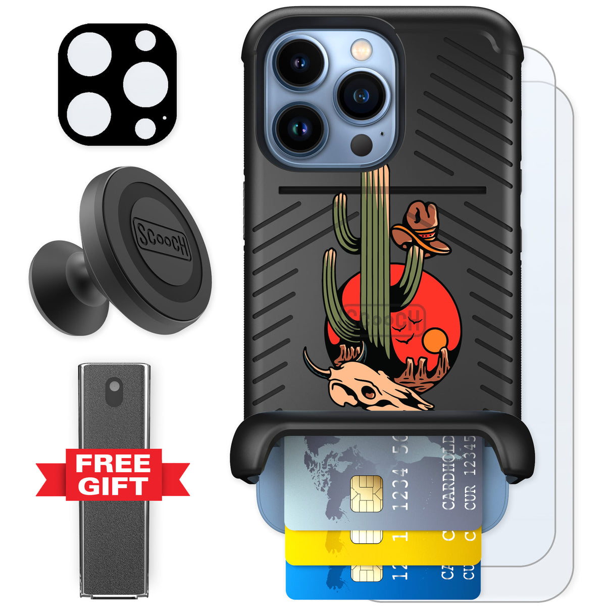 Scooch Wingmate Cactus Flash for iPhone 13 Pro — Defender Bundle