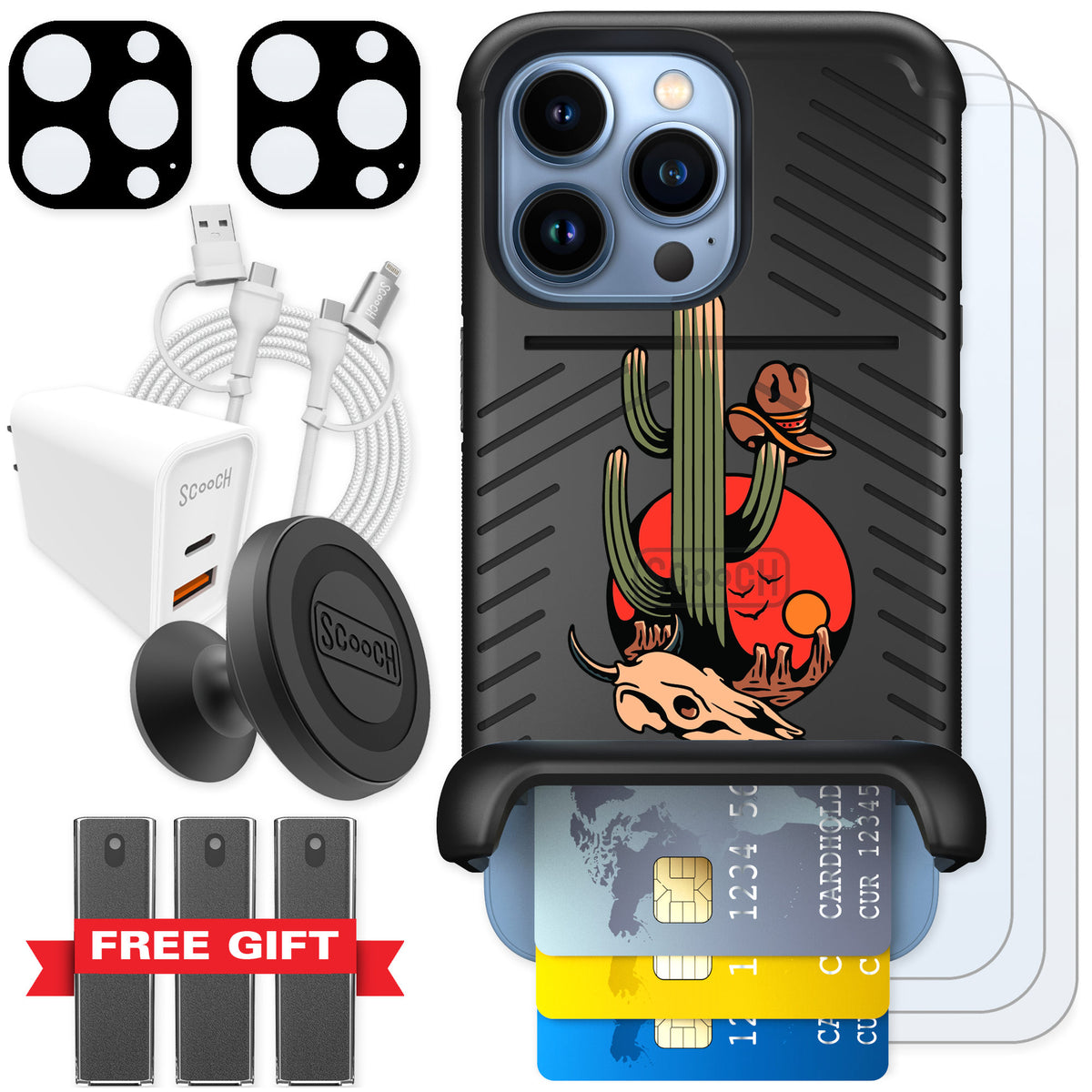 Scooch Wingmate Cactus Flash for iPhone 13 Pro — Ultimate Bundle