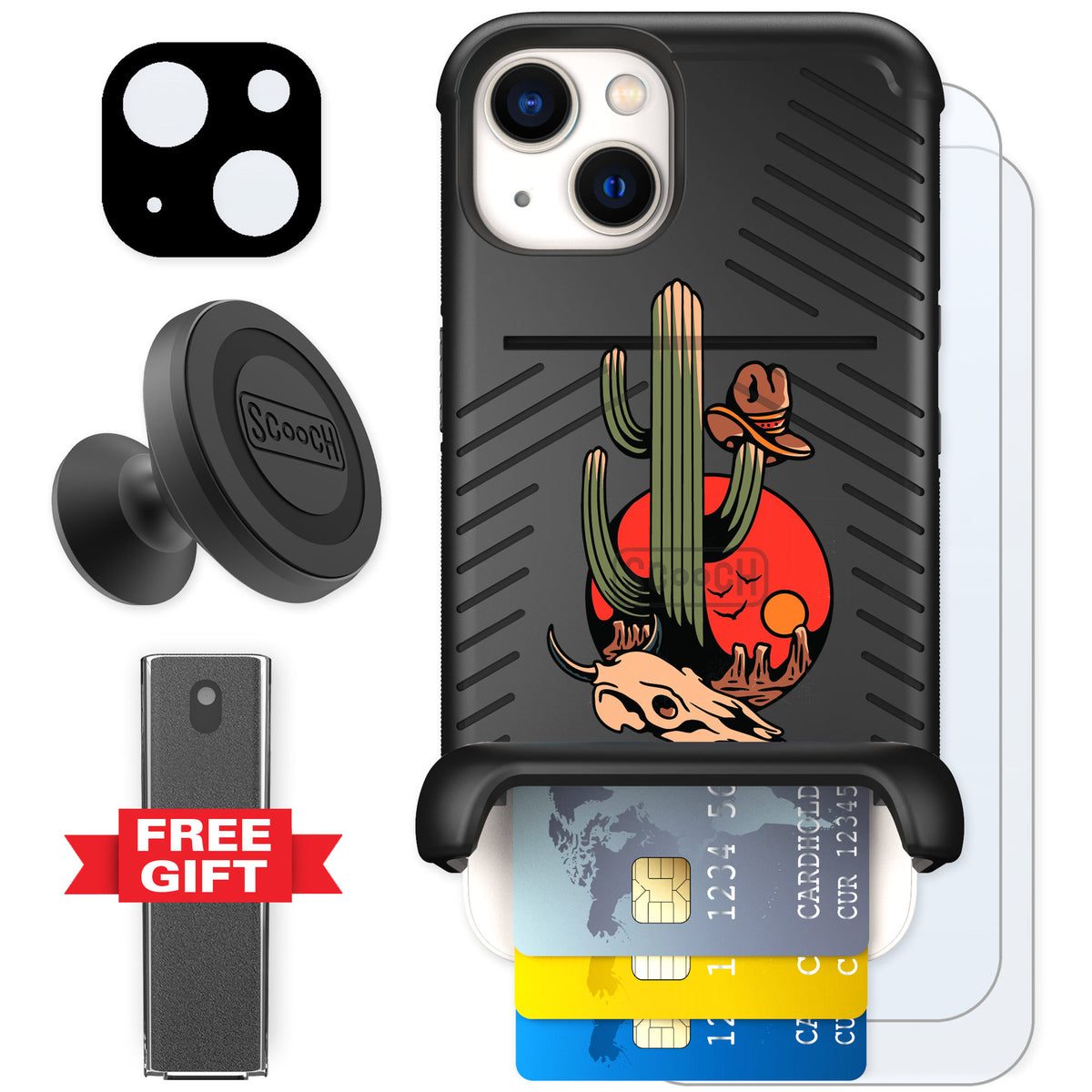 Scooch Wingmate Cactus Flash for iPhone 13 — Defender Bundle