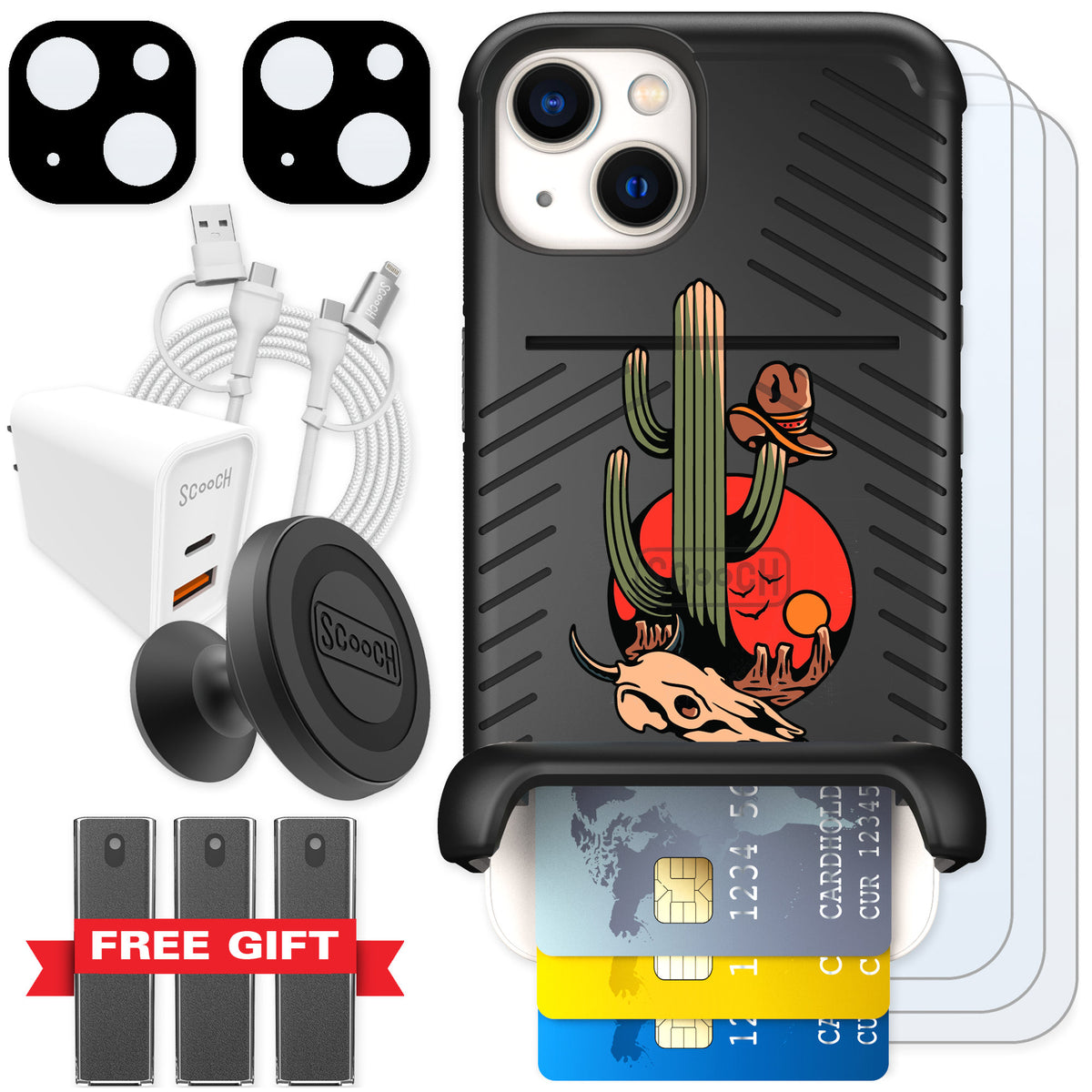 Scooch Wingmate Cactus Flash for iPhone 13 — Ultimate Bundle