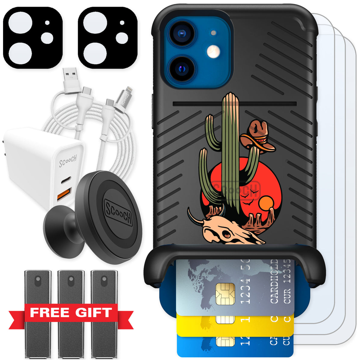 Scooch Wingmate Cactus Flash for iPhone 12 — Ultimate Bundle