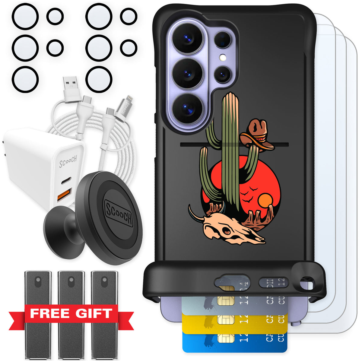 Scooch Wingmate Cactus Flash for Galaxy S26 Ultra — Ultimate Bundle