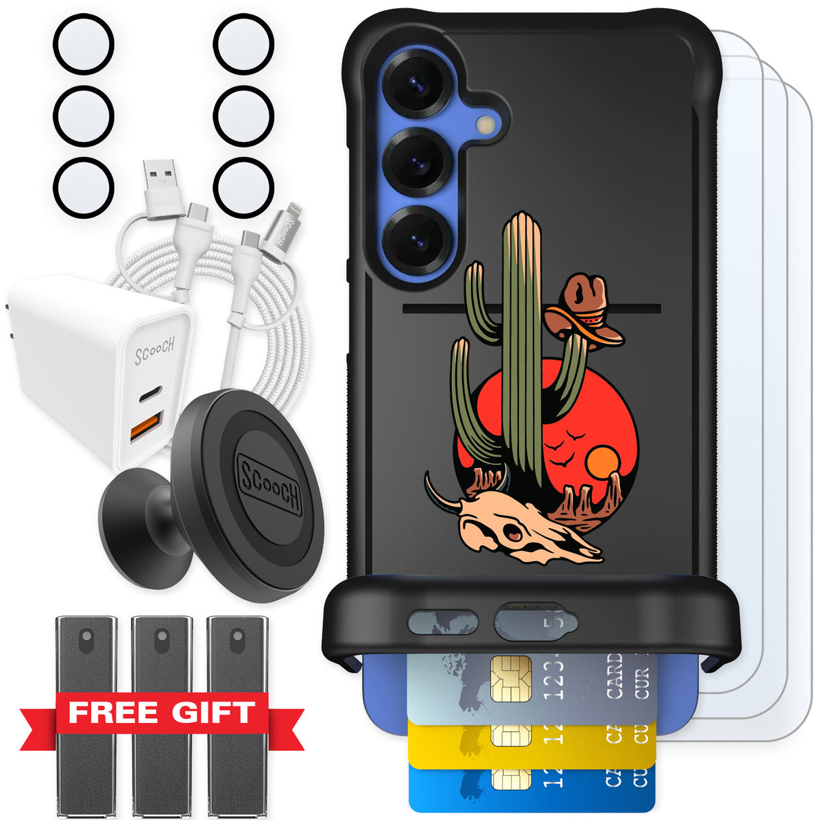 Scooch Wingmate Cactus Flash for Galaxy S25+ — Ultimate Bundle