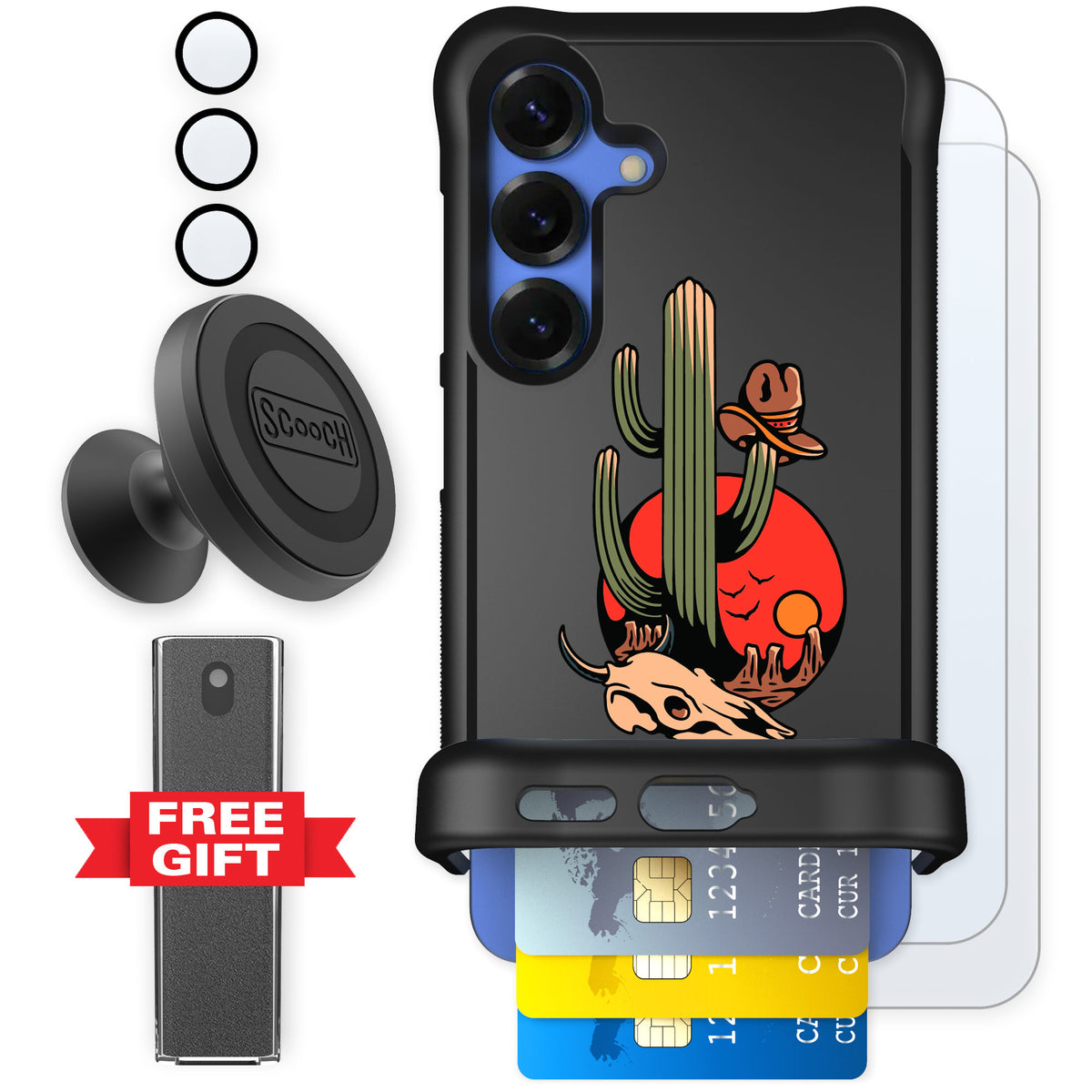 Scooch Wingmate Cactus Flash for Galaxy S25 — Defender Bundle