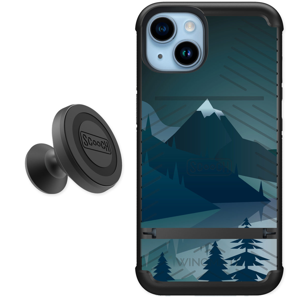 Scooch Wingmate Midnight Ridge for iPhone 14 — Starter Bundle