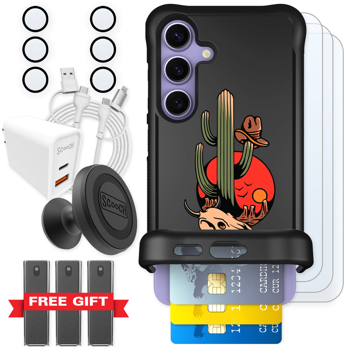 Scooch Wingmate Cactus Flash for Galaxy S24 — Ultimate Bundle