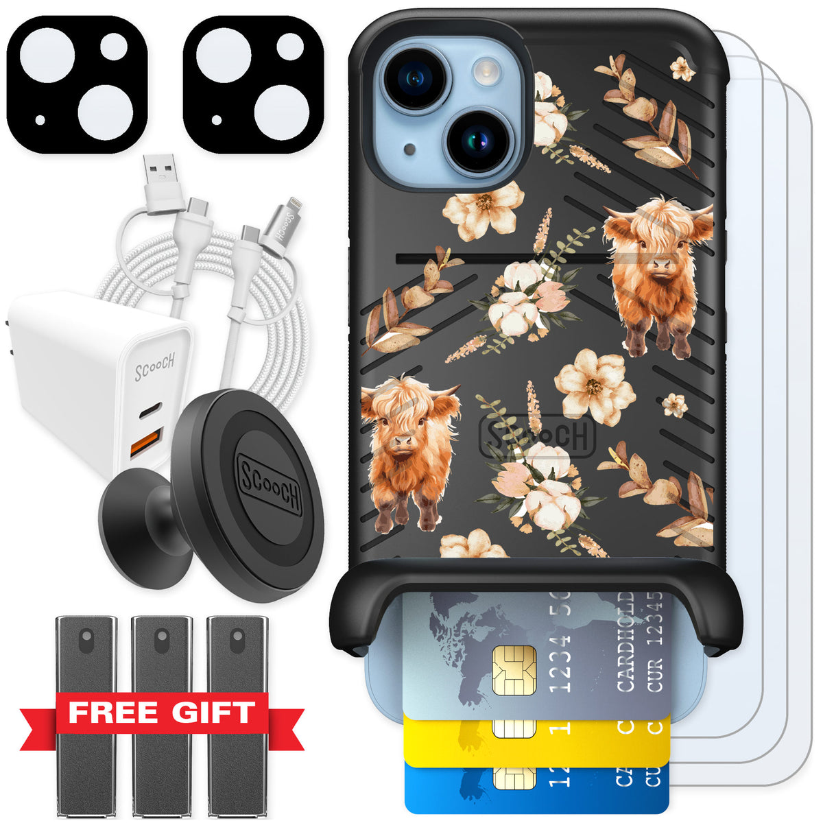 Scooch Wingmate Baby Cow for iPhone 14 β Ultimate Bundle