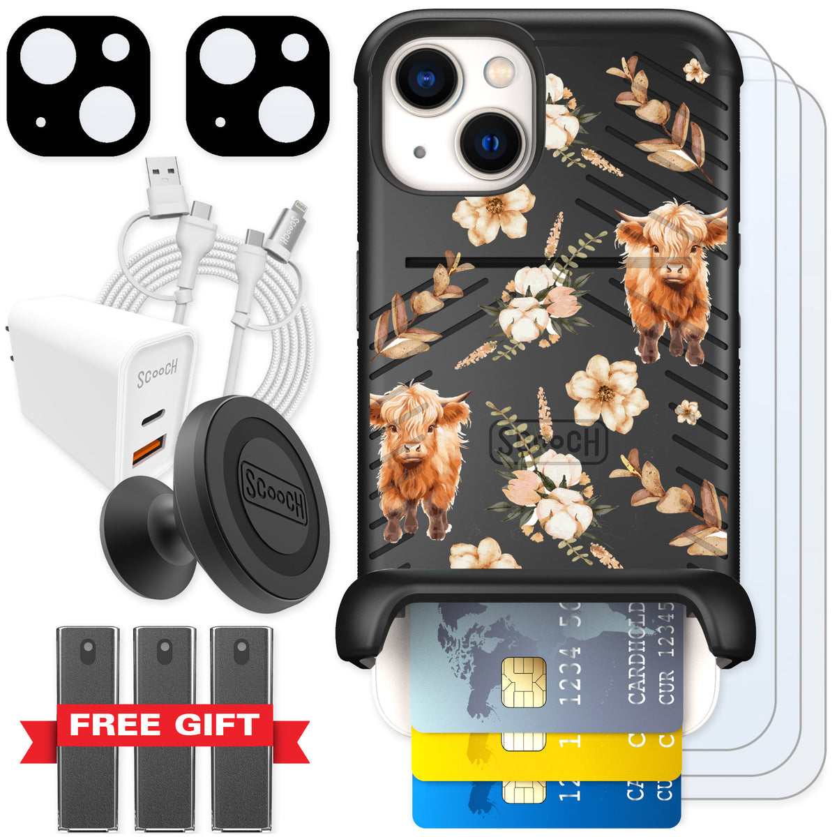 Scooch Wingmate Baby Cow for iPhone 13 β Ultimate Bundle