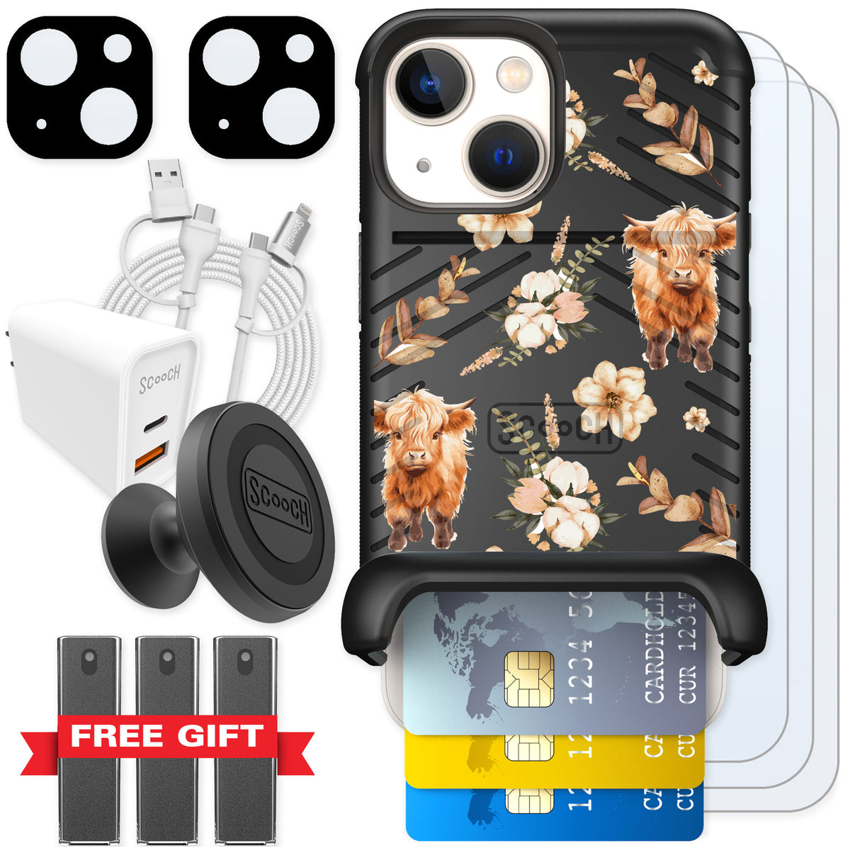Scooch Wingmate Baby Cow for iPhone 13 mini β Ultimate Bundle