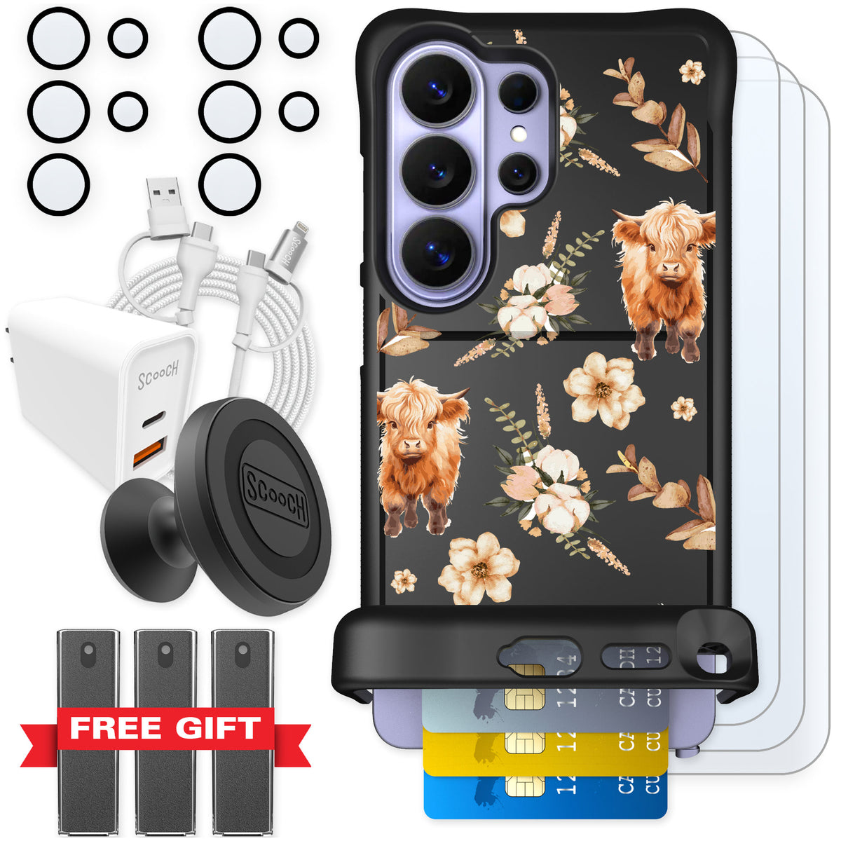 Scooch Wingmate Baby Cow for Galaxy S26 Ultra β Ultimate Bundle