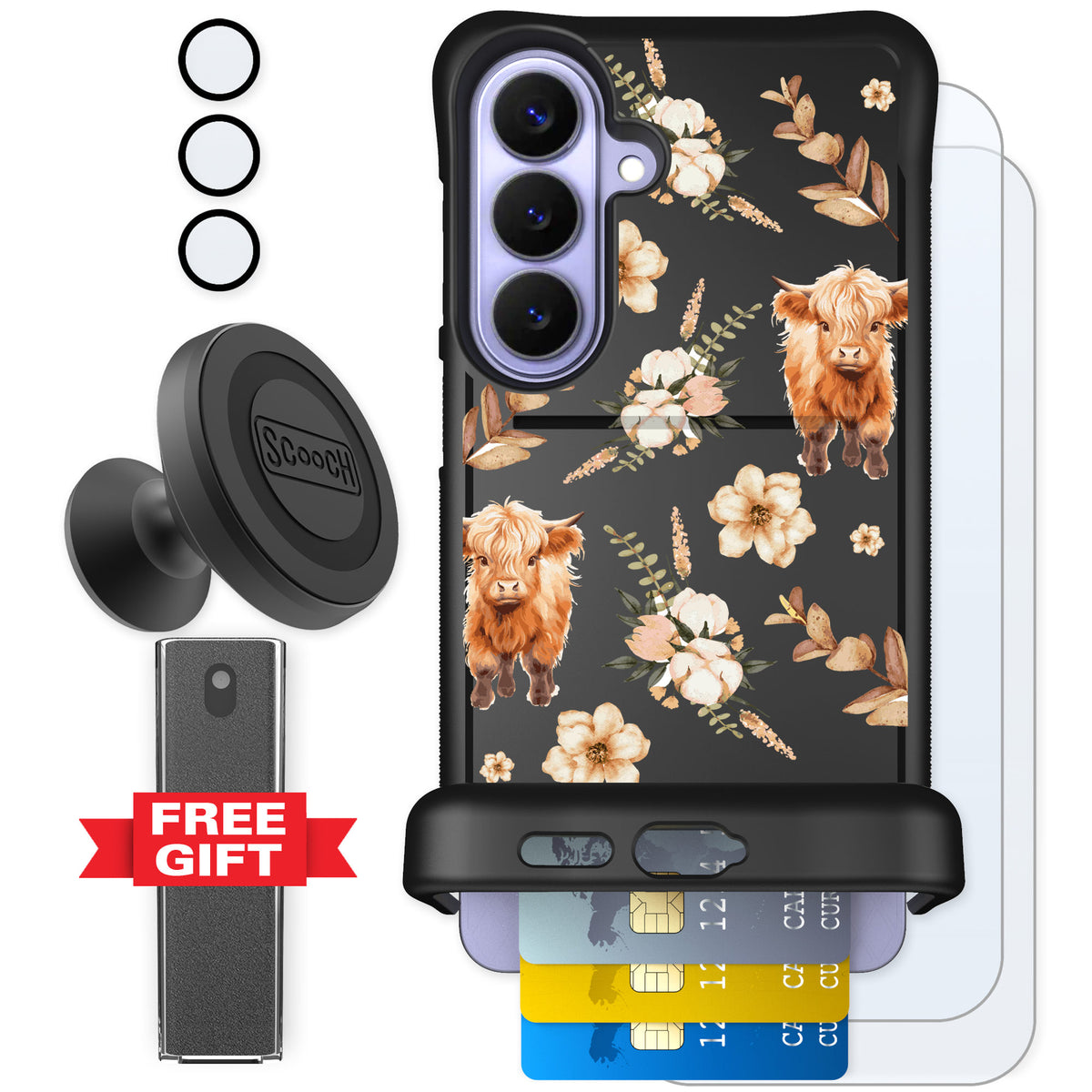 Scooch Wingmate Baby Cow for Galaxy S26+ β Defender Bundle