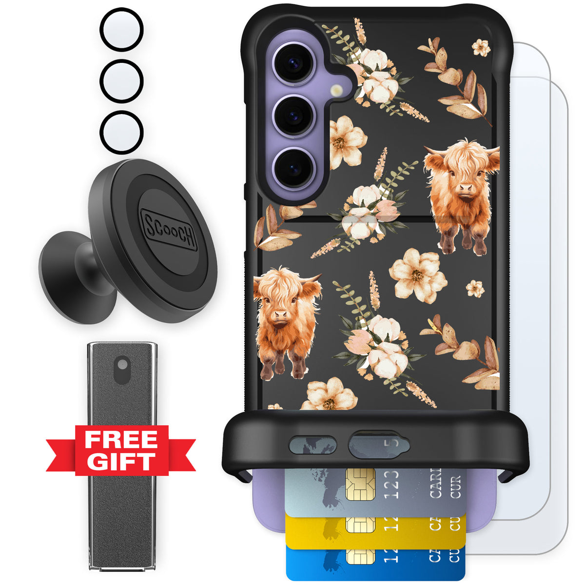 Scooch Wingmate Baby Cow for Galaxy S24+ β Defender Bundle