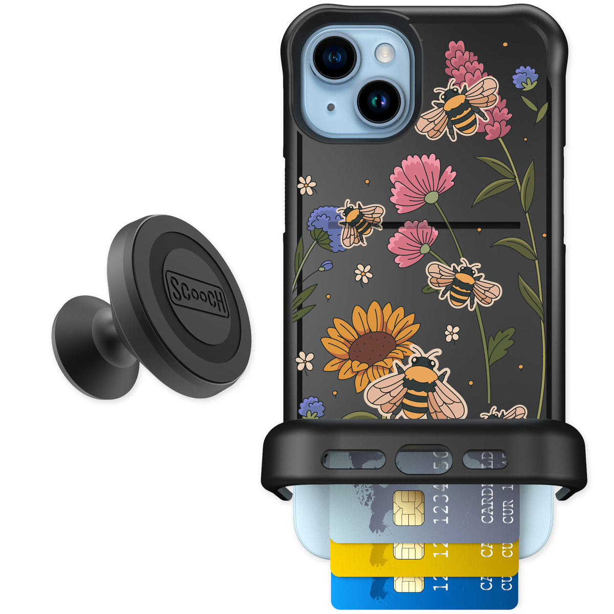 Scooch Wingmate Bee Happy for iPhone 15 Plus — Starter Bundle