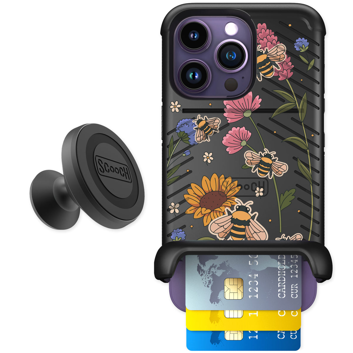 Scooch Wingmate Bee Happy for iPhone 14 Pro — Starter Bundle