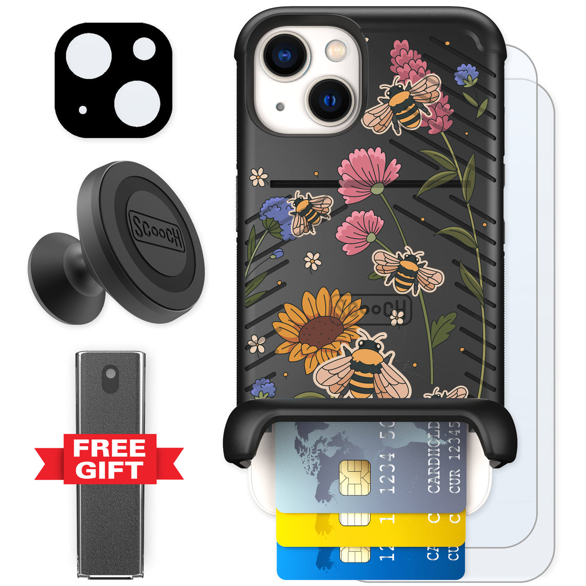 Scooch Wingmate Bee Happy for iPhone 13 — Defender Bundle