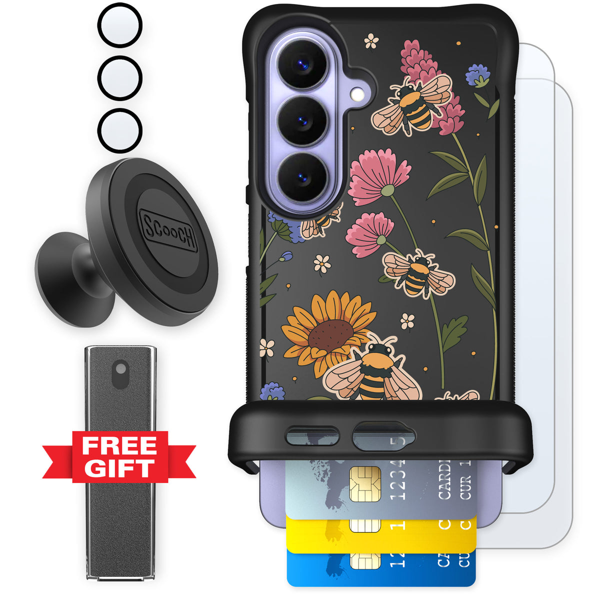 Scooch Wingmate Bee Happy for Galaxy S26 — Defender Bundle