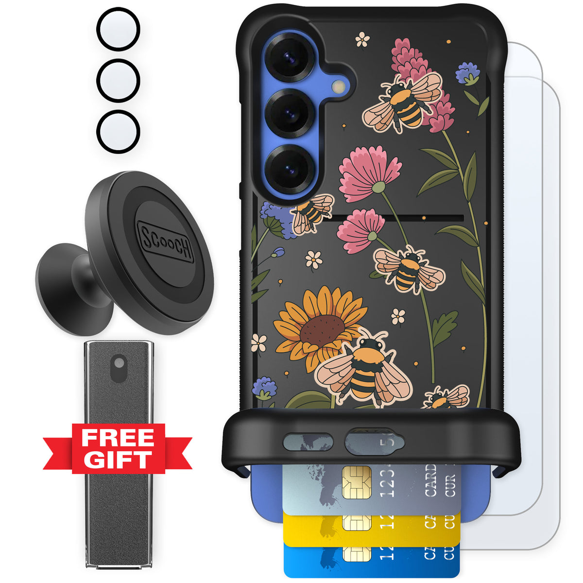 Scooch Wingmate Bee Happy for Galaxy S25+ — Defender Bundle