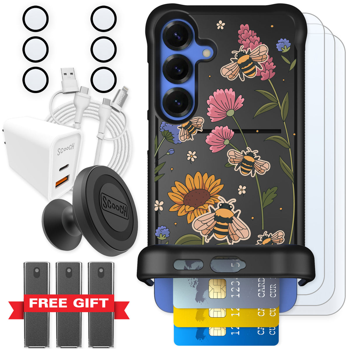 Scooch Wingmate Bee Happy for Galaxy S25+ — Ultimate Bundle