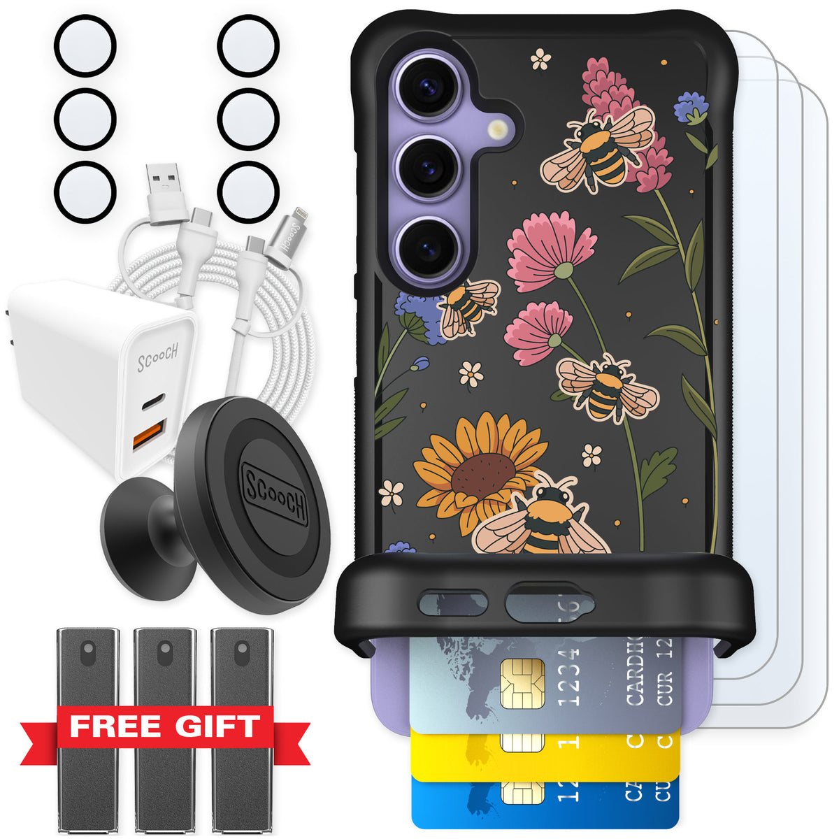 Scooch Wingmate Bee Happy for Galaxy S24 — Ultimate Bundle