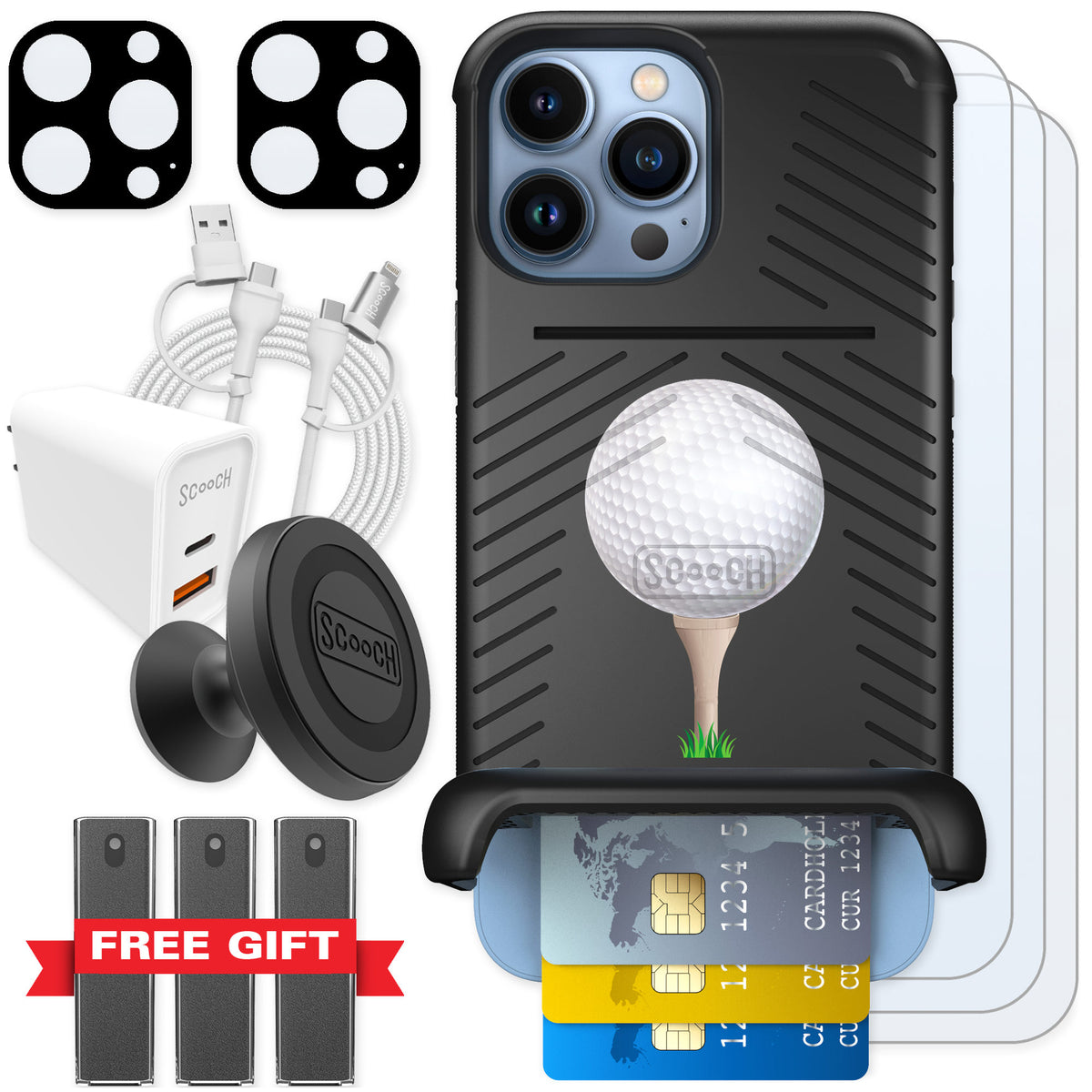 Scooch Wingmate Tee Time for iPhone 13 Pro Max β Ultimate Bundle