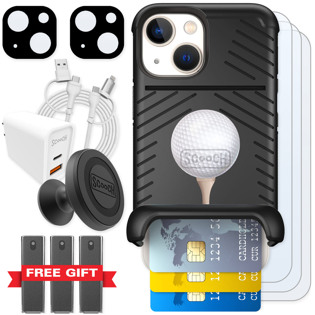 Scooch Wingmate Tee Time for iPhone 13 mini β Ultimate Bundle