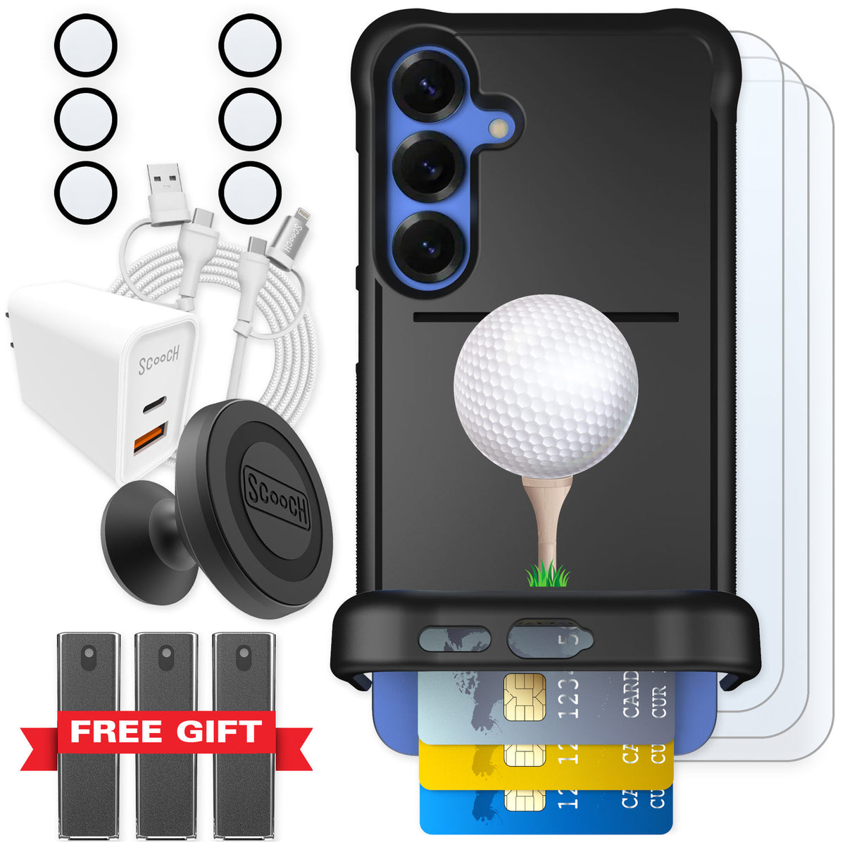 Scooch Wingmate Tee Time for Galaxy S25+ β Ultimate Bundle