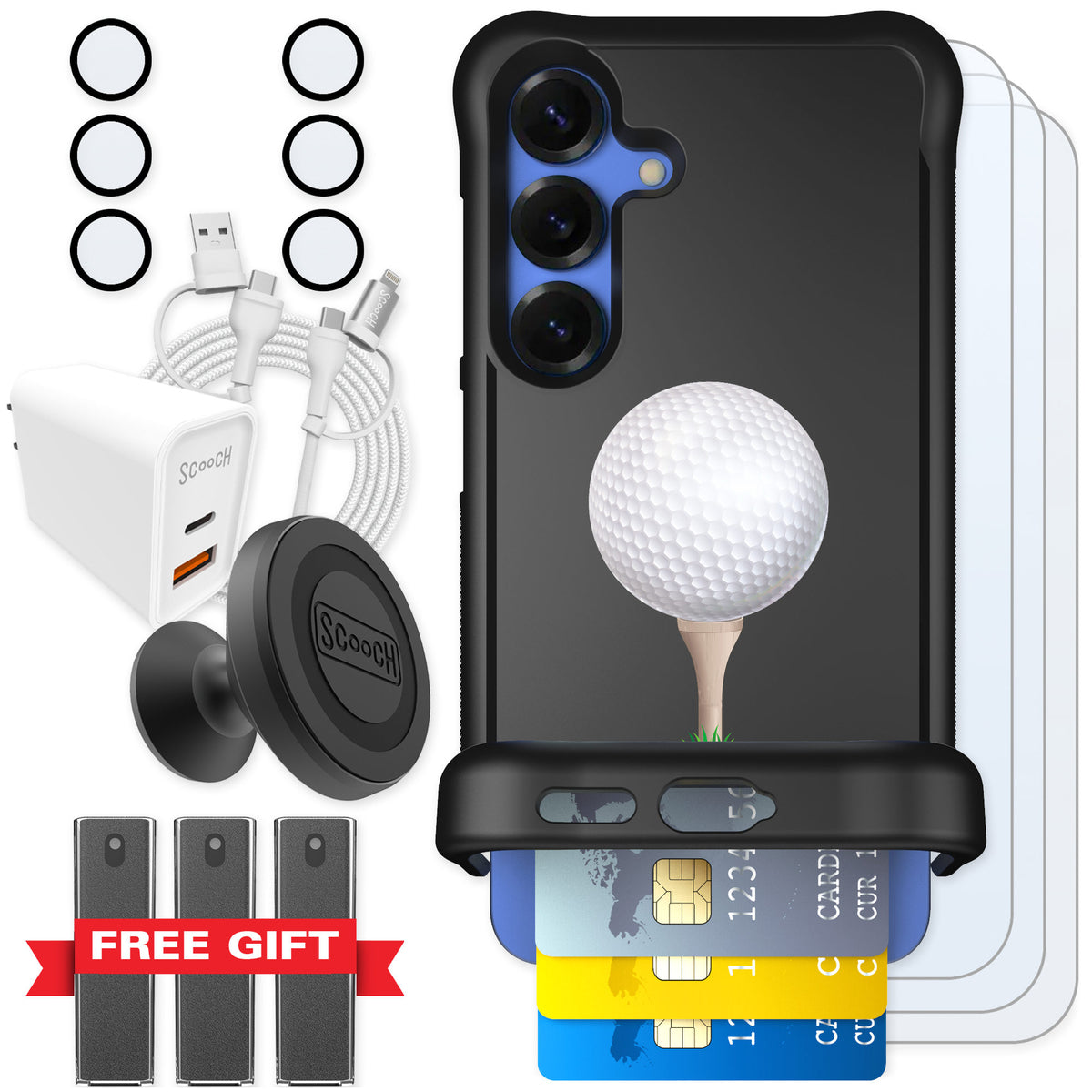 Scooch Wingmate Tee Time for Galaxy S25 β Ultimate Bundle