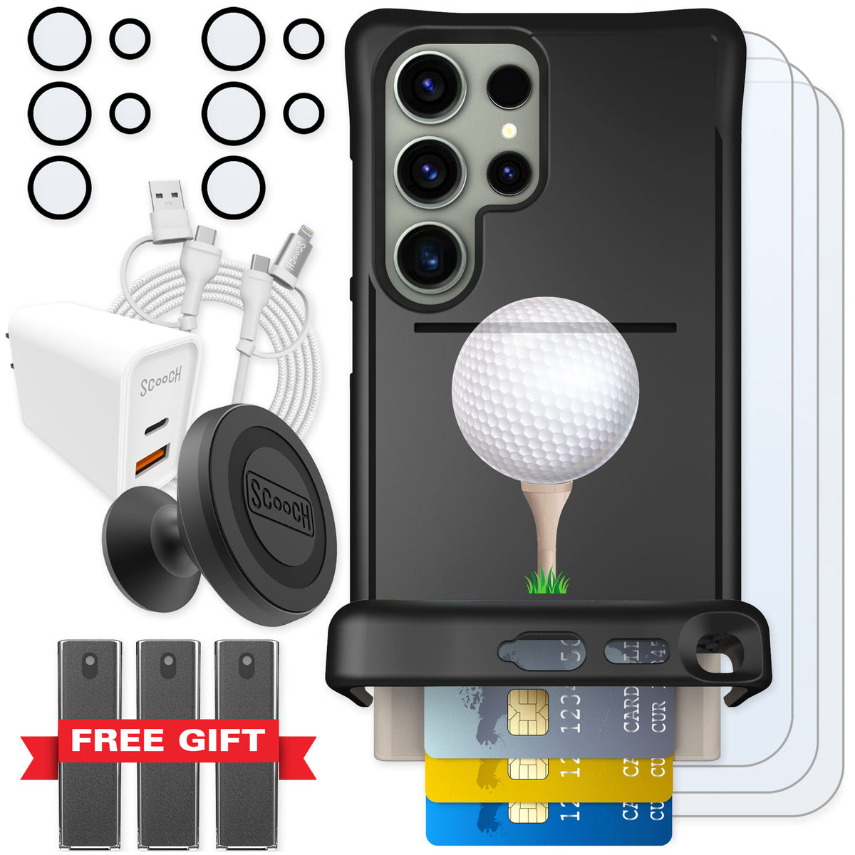Scooch Wingmate Tee Time for Galaxy S24 Ultra β Ultimate Bundle