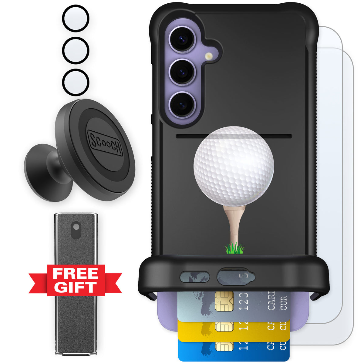 Scooch Wingmate Tee Time for Galaxy S24+ β Defender Bundle