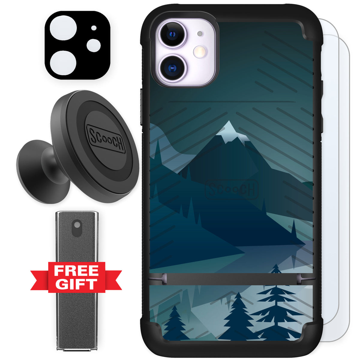 Scooch Wingmate Midnight Ridge for iPhone 11 — Defender Bundle
