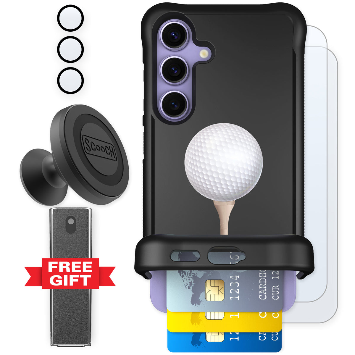 Scooch Wingmate Tee Time for Galaxy S24 β Defender Bundle